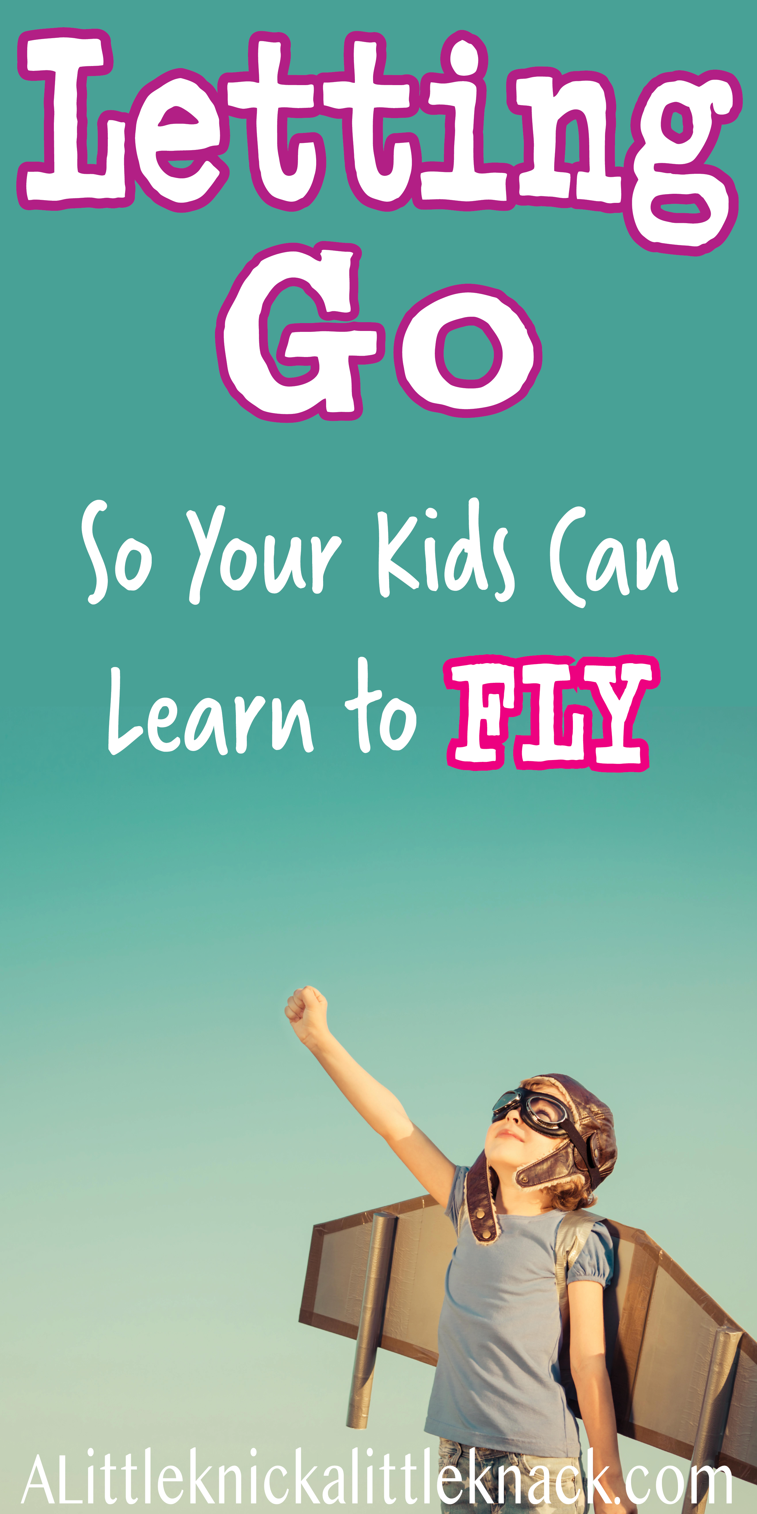 Child with cardboard wings reaching for the sky with text overlay.