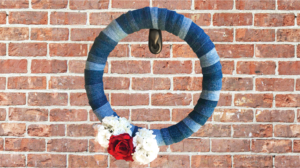 DIY Red, White, and Jean Wreath