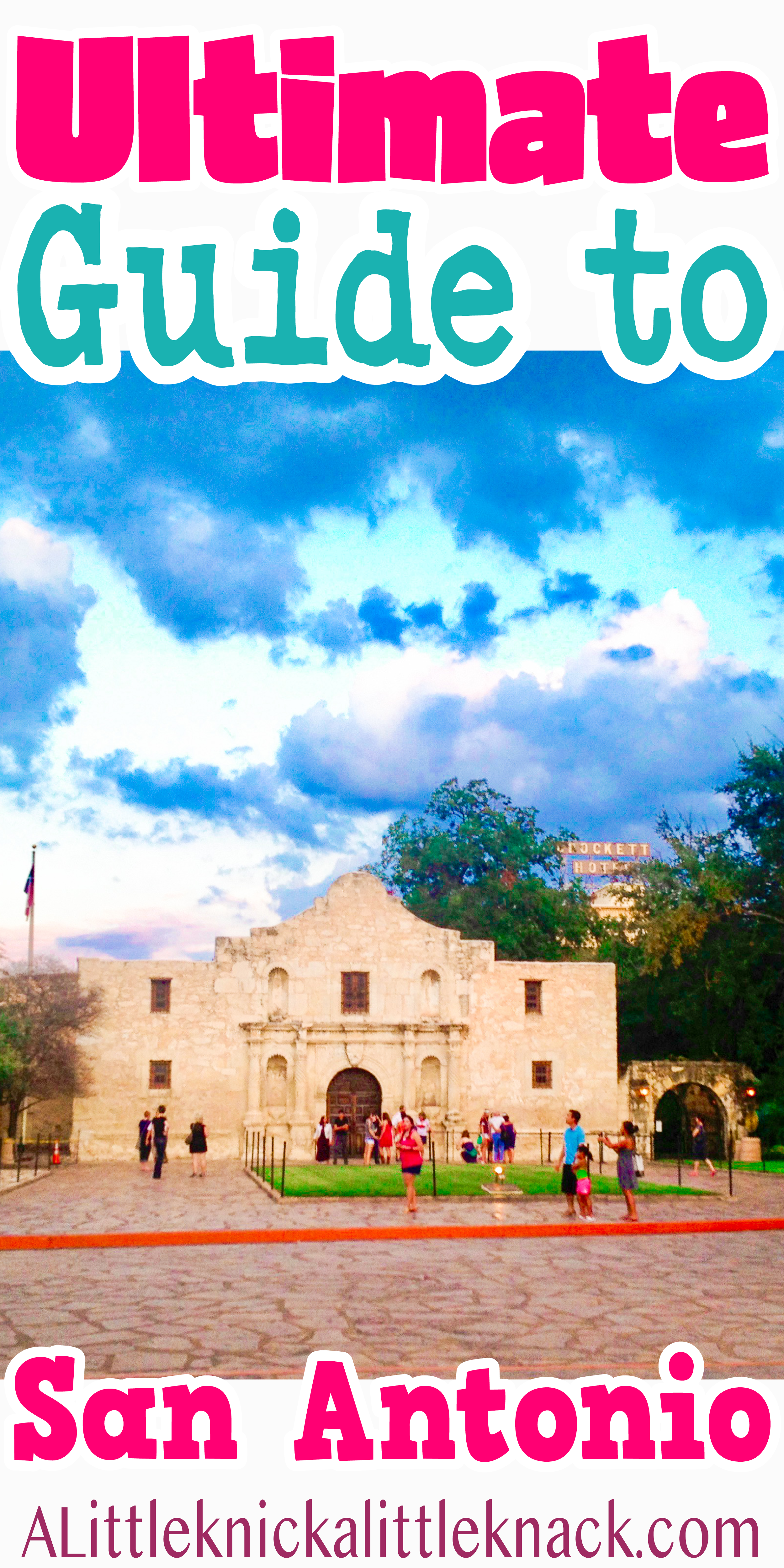 A picture of the Alamo with a text overlay. 
