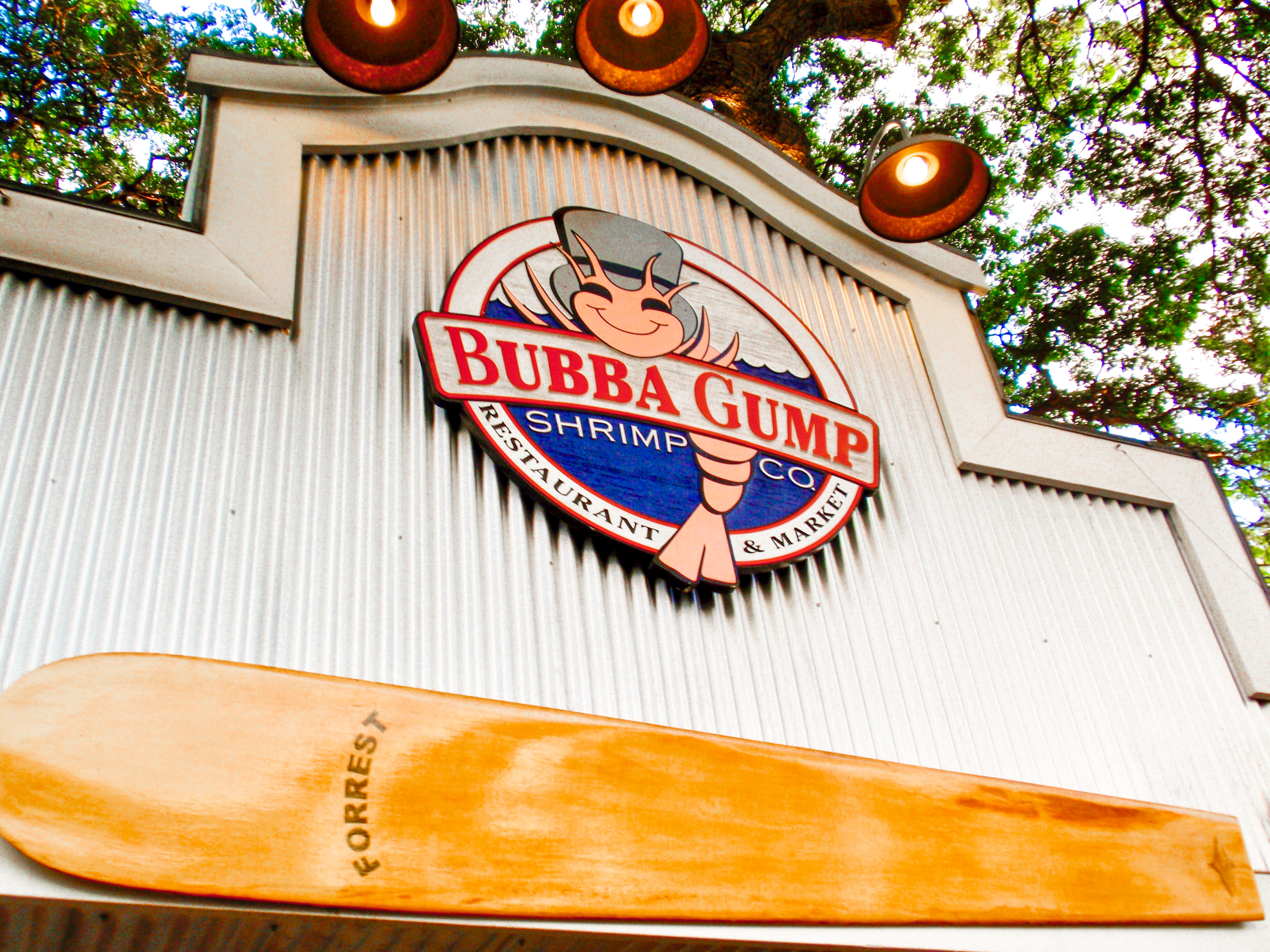 The sign from outside of Bubba Gump Shrimp Co. 