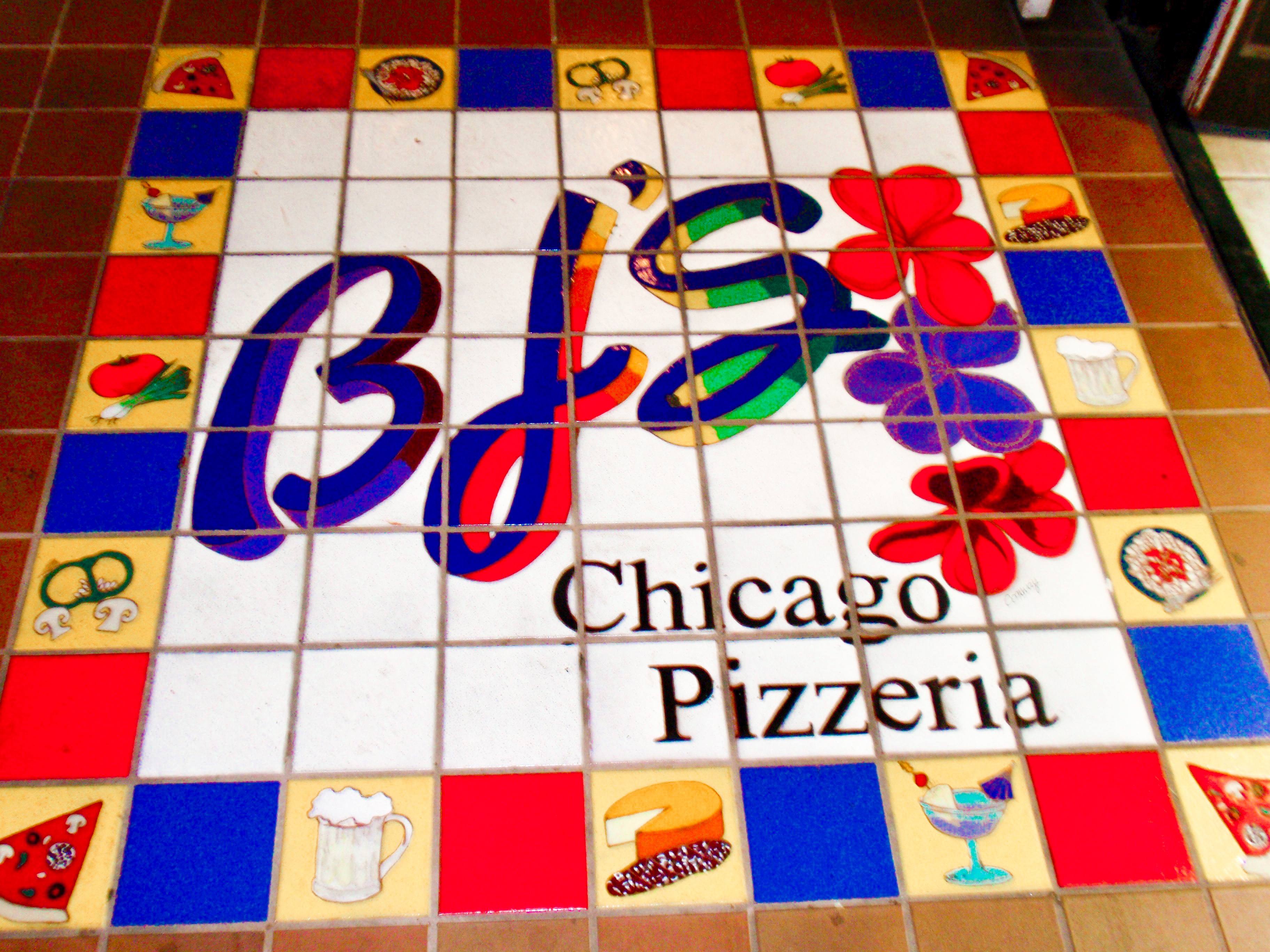 The tile mosaic from BJ's Chicago Pizzeria 