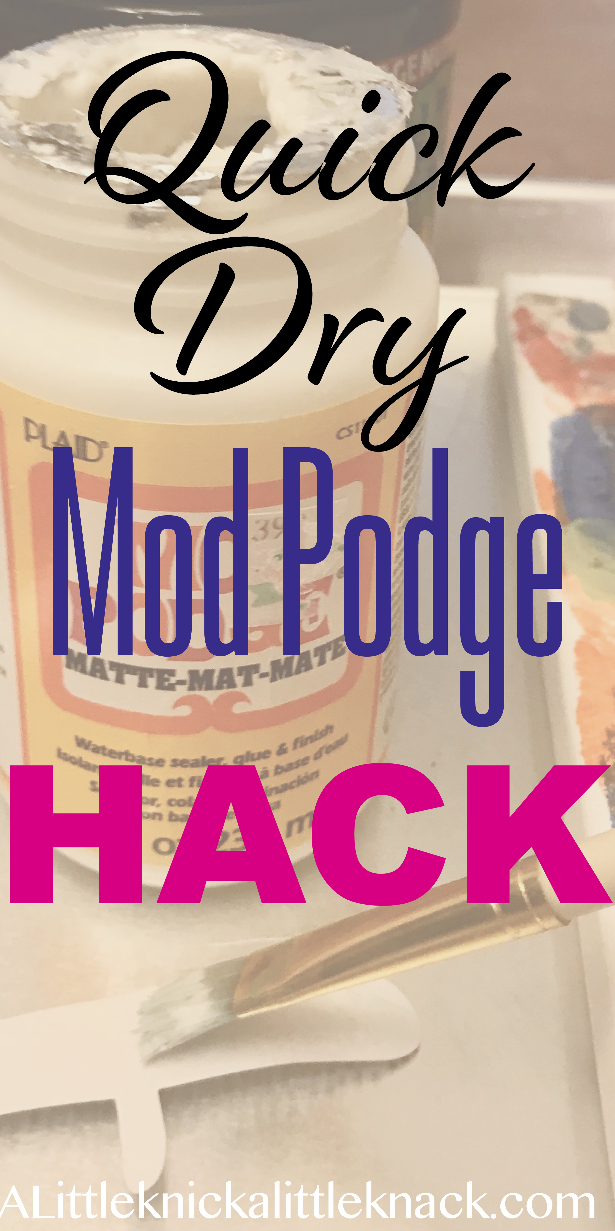 Love to craft but tired of never having enough time to finish your DIY projects? This super easy hack will help you dry mod podge quicker so you can get more done without the drying time wait!