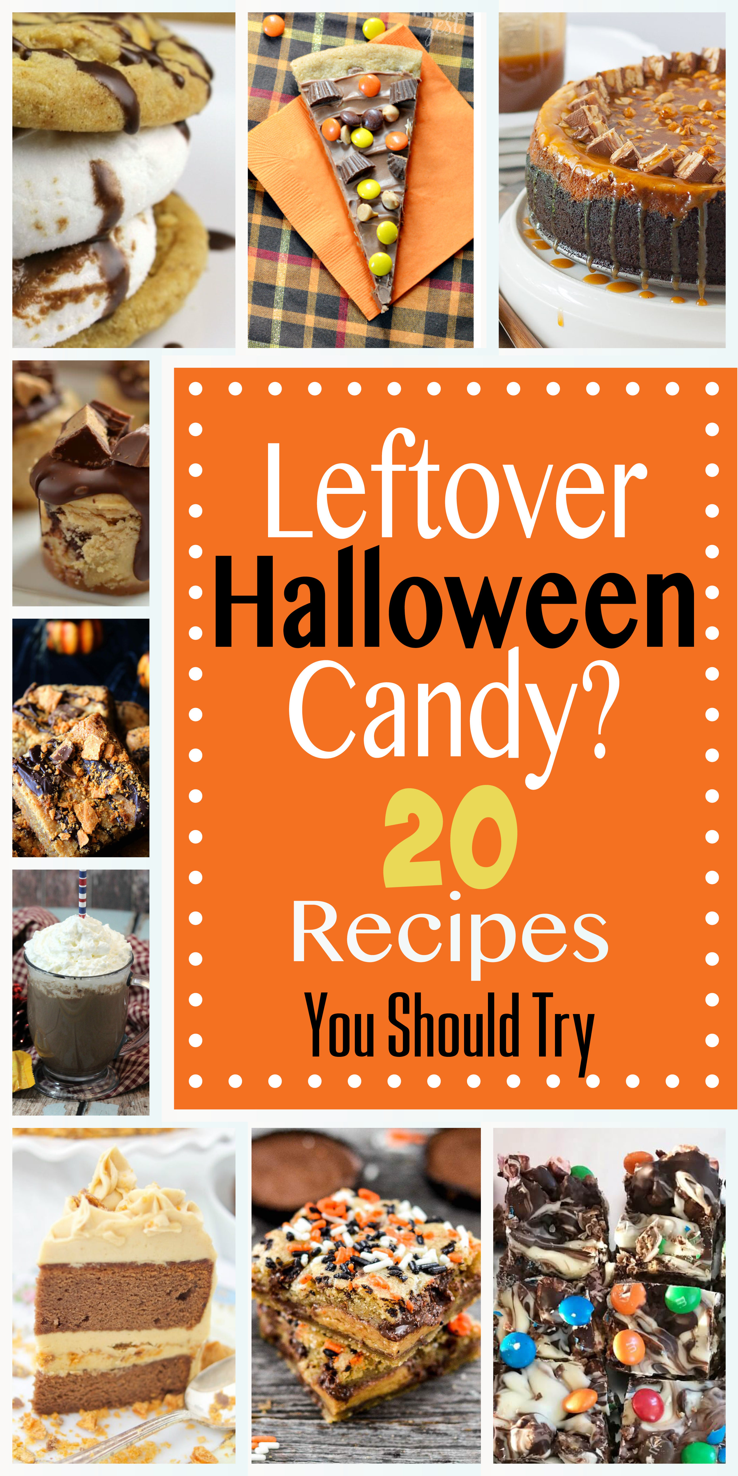 Leftover Halloween Candy? From Butterfinger brownies to Reeses Ice Cream, these 20 delicious recipes are perfect for teacher gifts, thanksgiving dessert, or just for fun! 