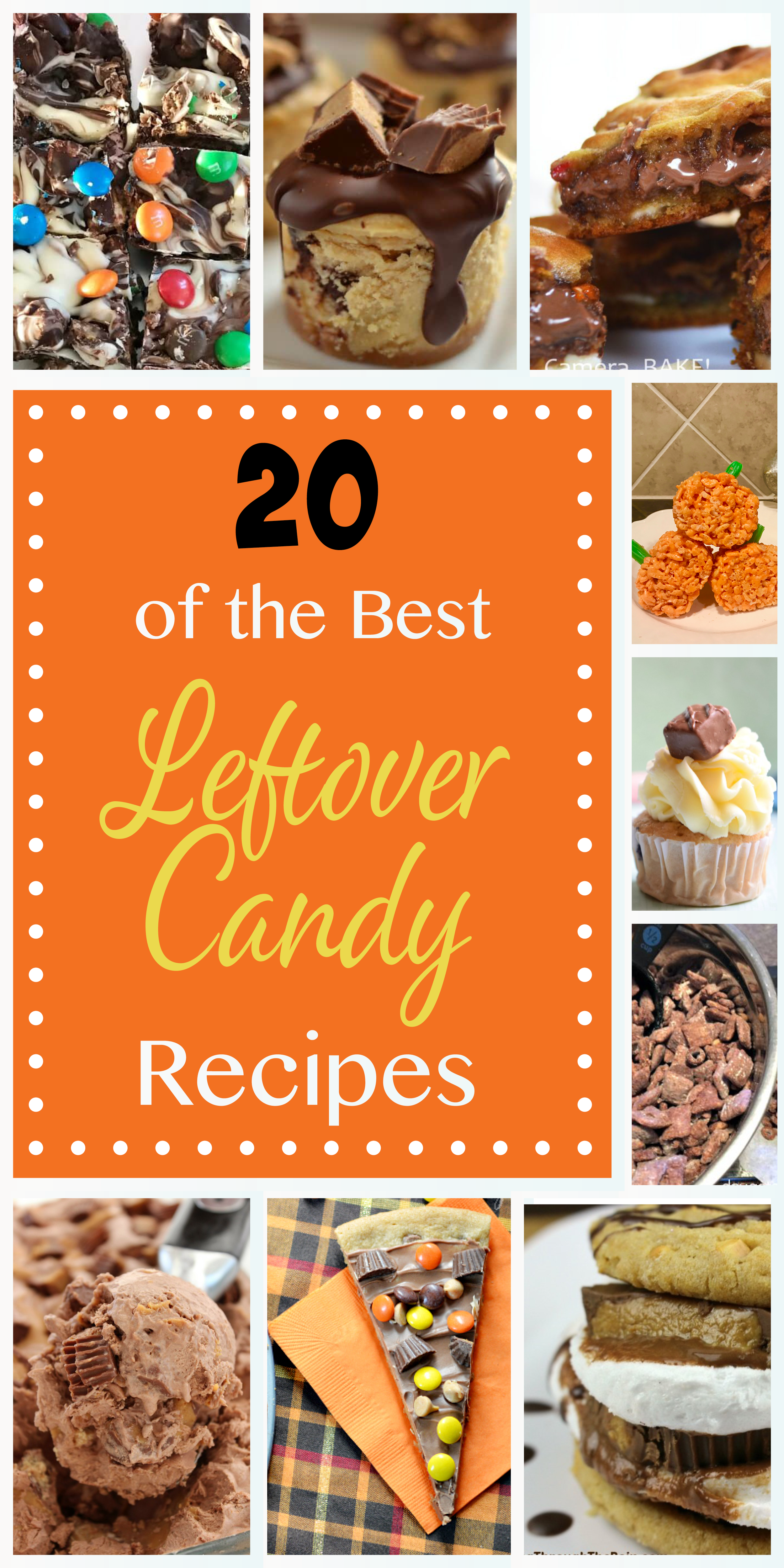 Leftover Halloween Candy? From Butterfinger brownies to Reeses Ice Cream, these 20 delicious recipes are perfect for teacher gifts, thanksgiving dessert, or just for fun! 