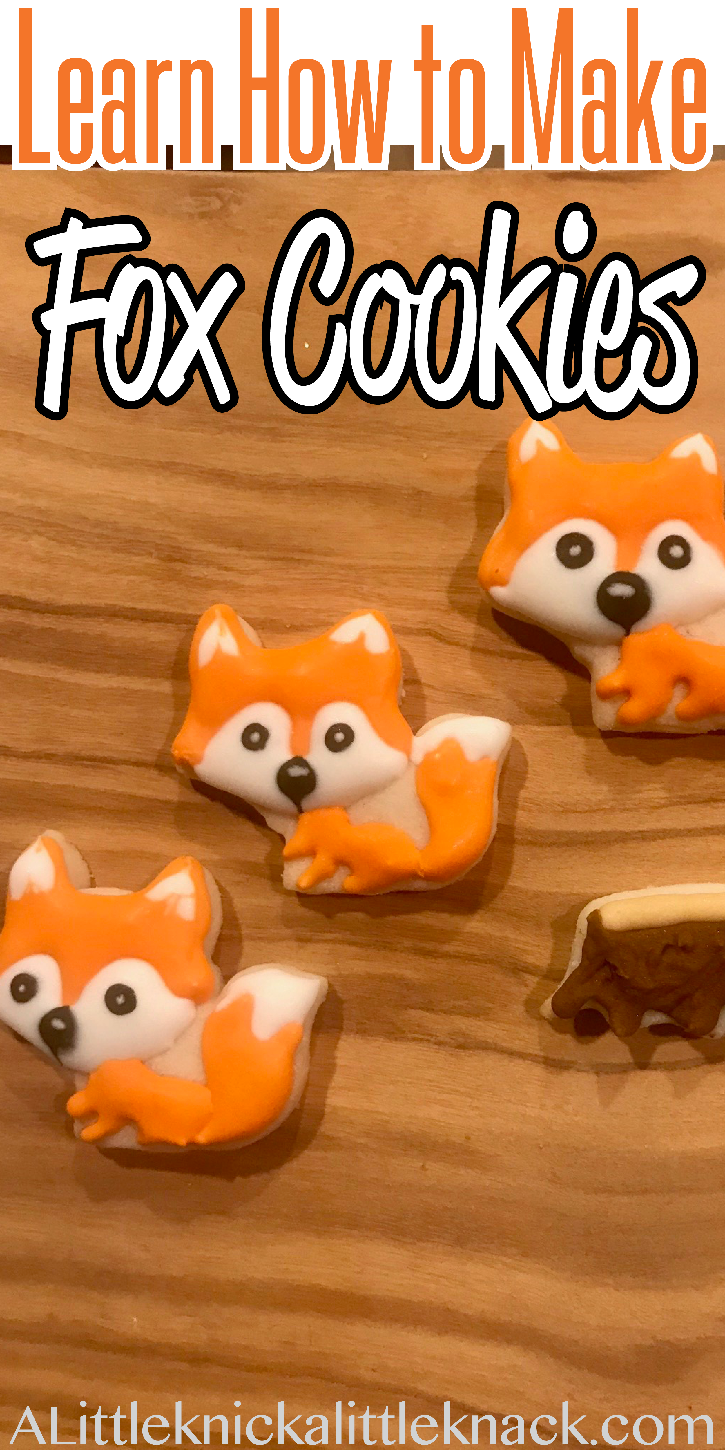 Learn how to make adorable fox cookies using royal icing that are almost too cute to eat. #royalicing