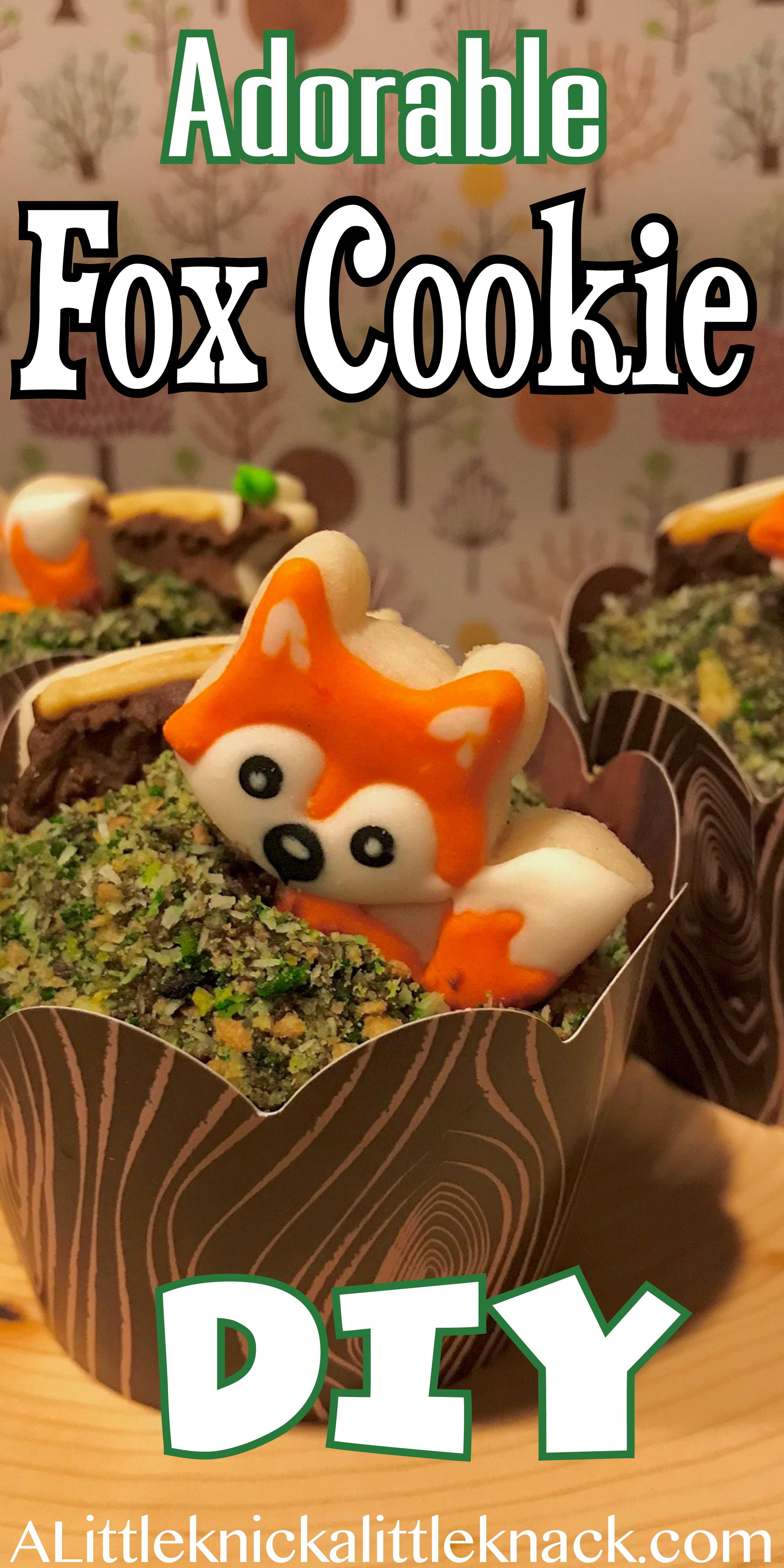 Make picture perfect fox cookies as cupcake toppers for your woodland fox party. #foxparty