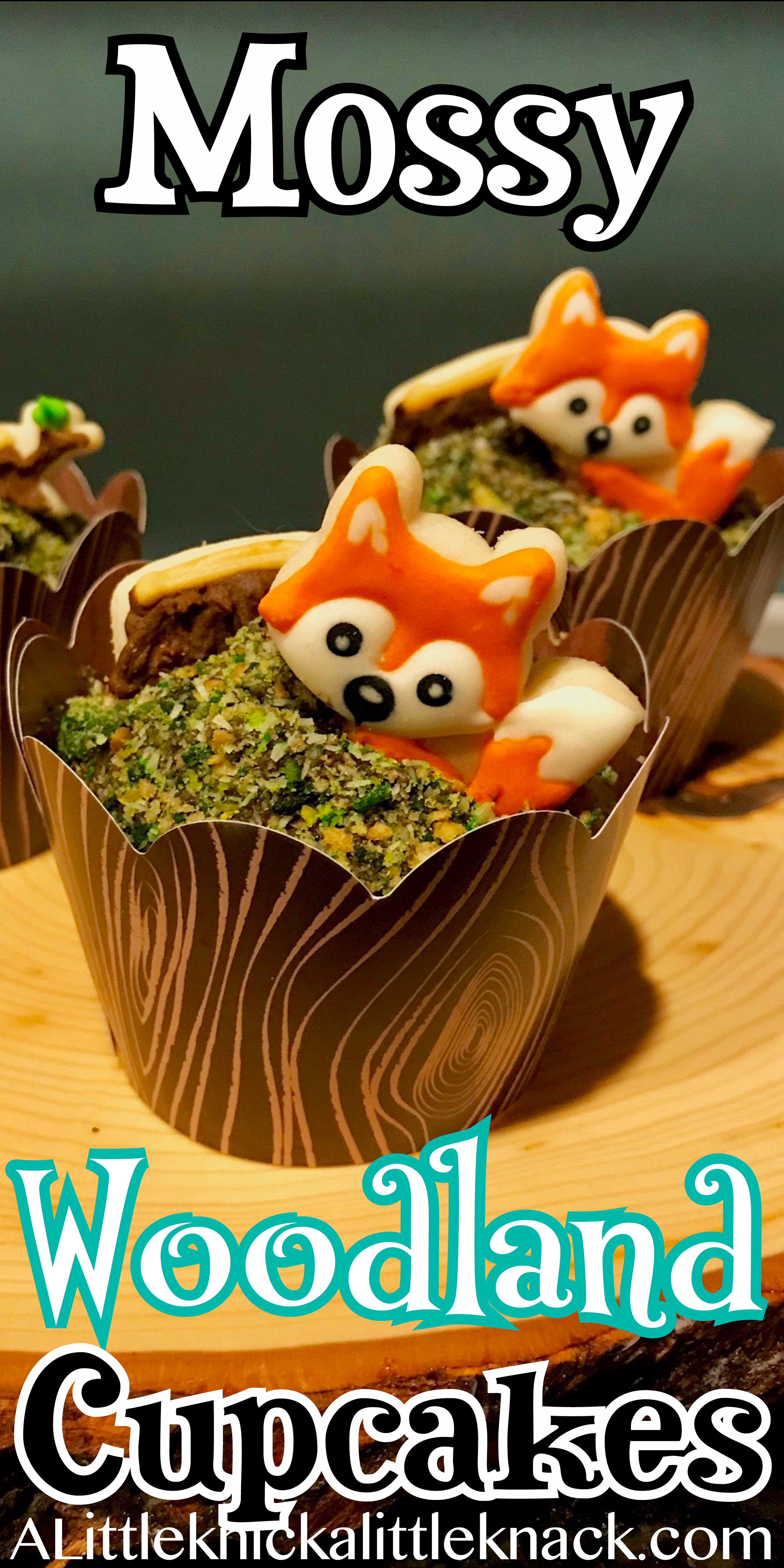 Learn how to make easy, too cute to eat mossy fox cupcakes! #foxparty