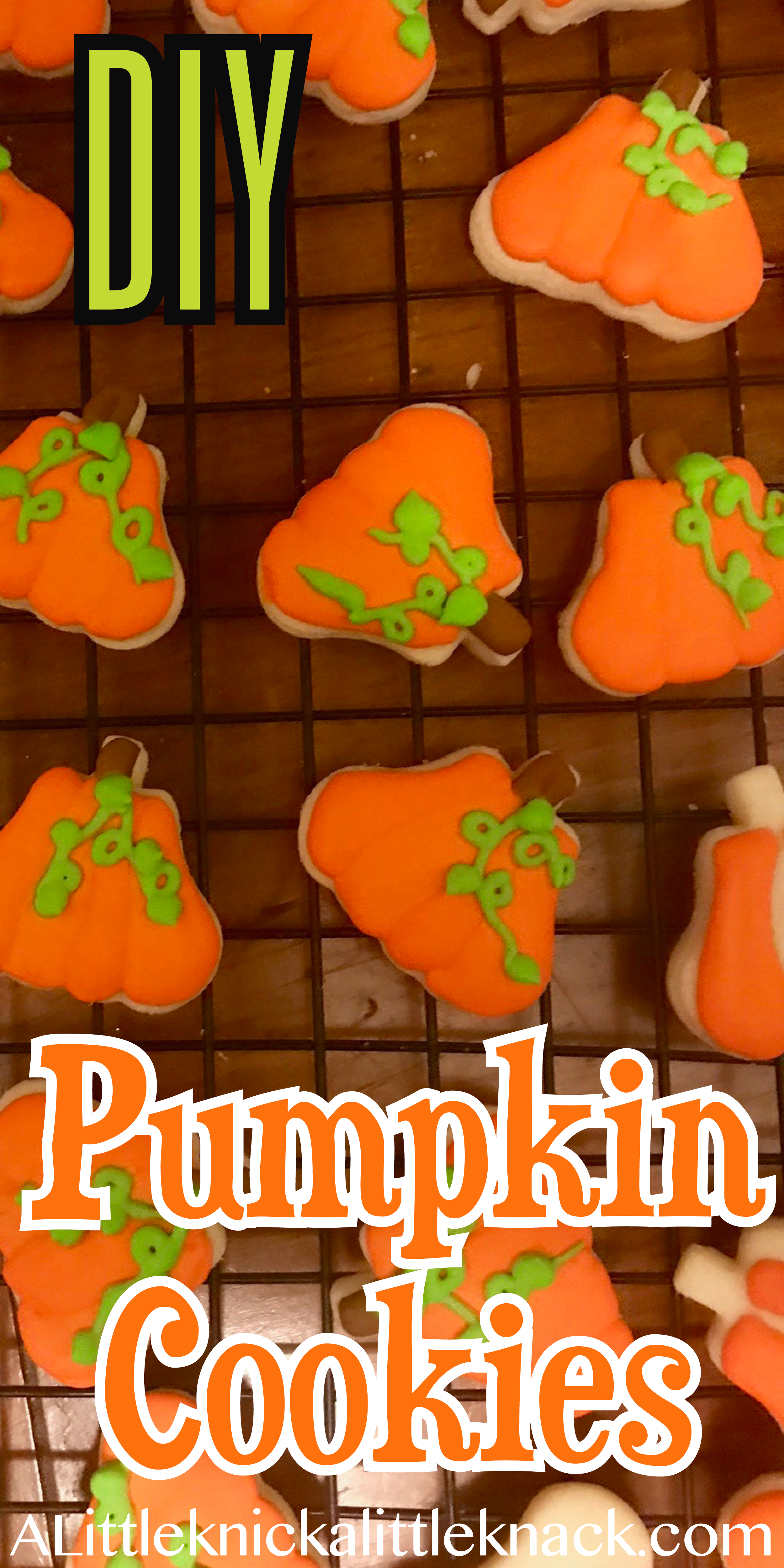 DIY decorated pumpkin cookies made as easy as possible with this tutorial. #DIYcookies