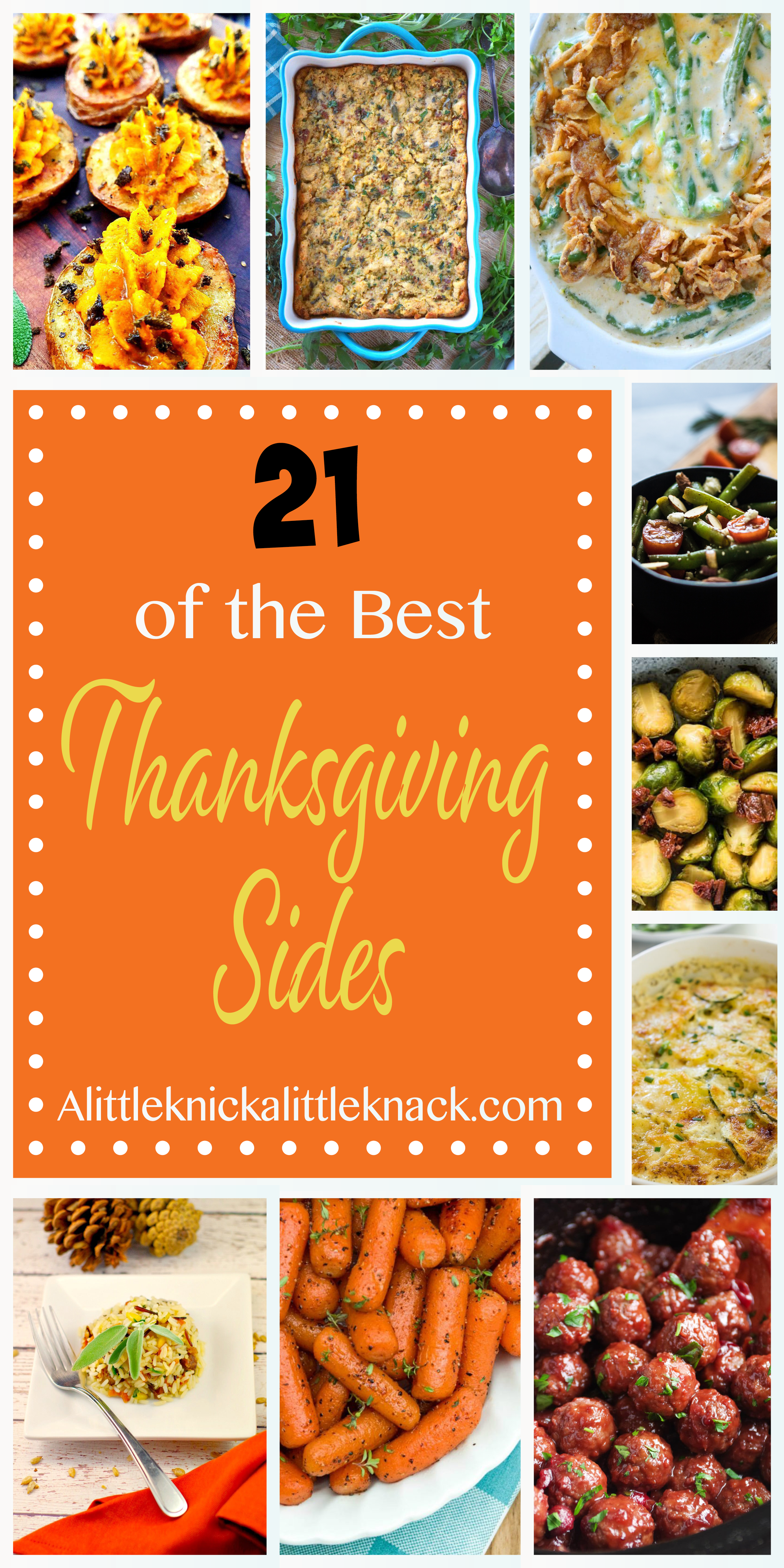 From sweet potatoes to green beans these are 21 of the most delicious Thanksgiving side dish recipes. #thanksgivingrecipe