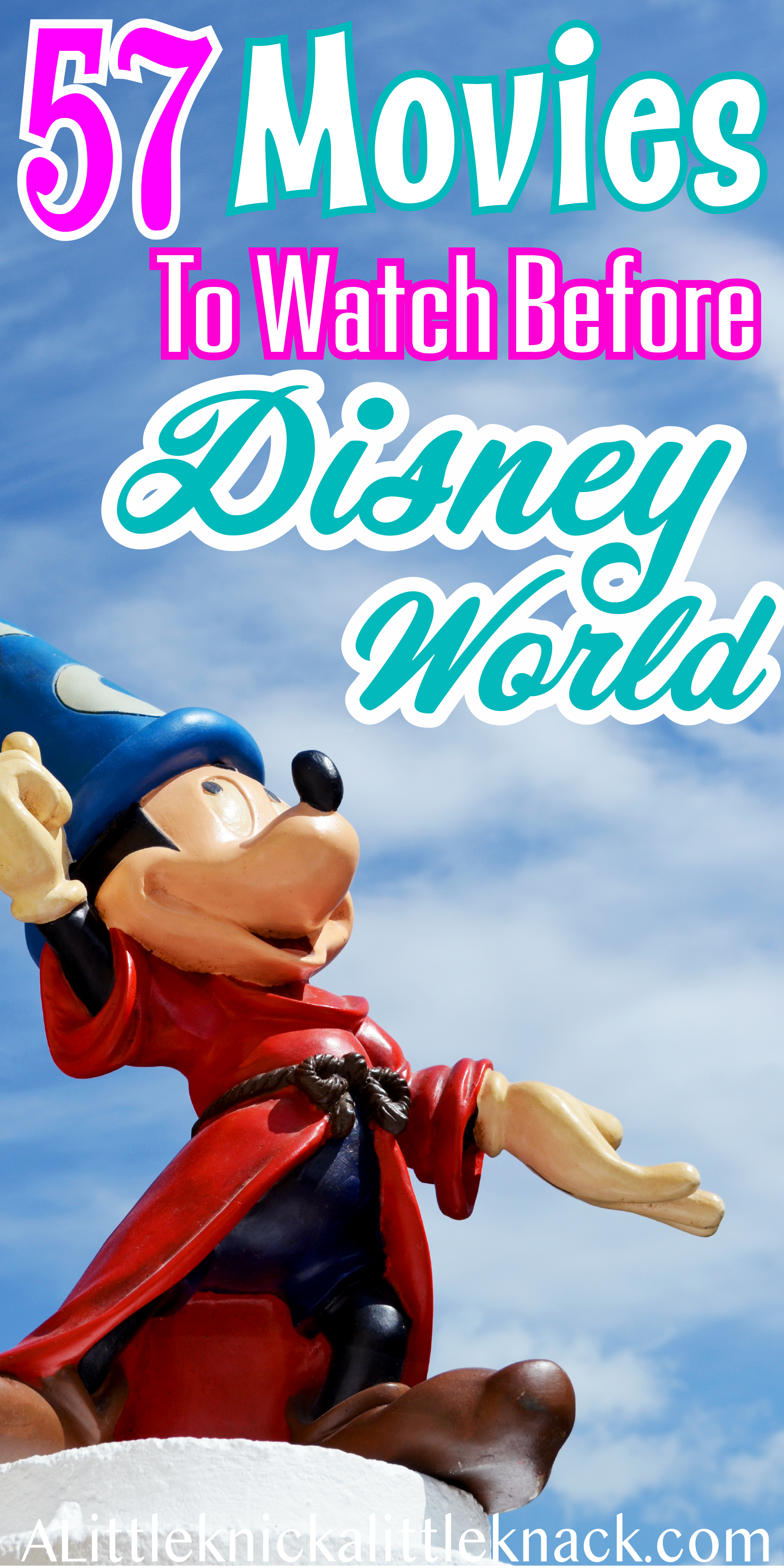 Wizard Mickey statue with text overlay