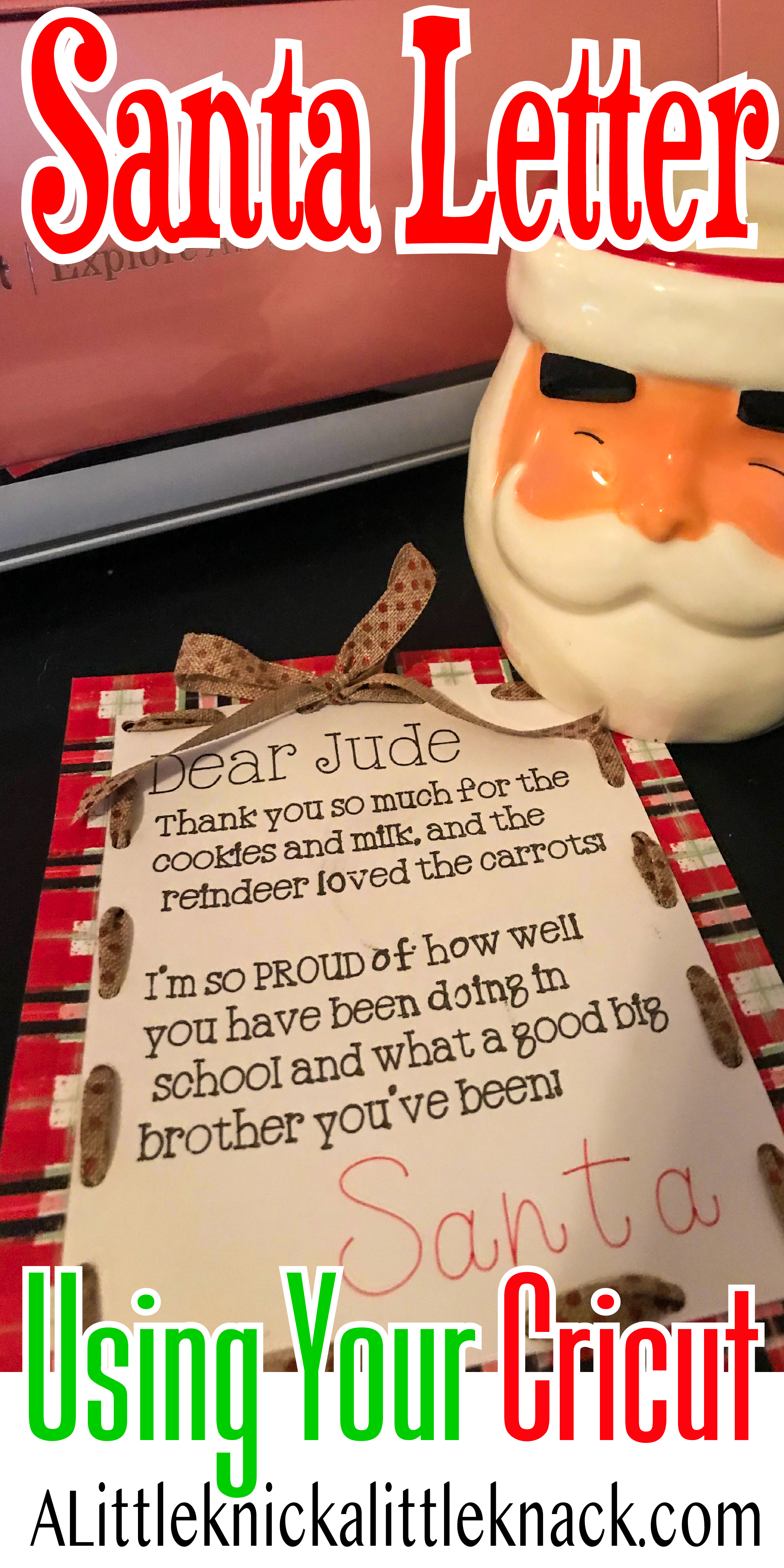 A fun Christmas Cricut Project! use your Cricut Explore Air 2 to make a unique Santa letter to your kids! #Cricutfreebies