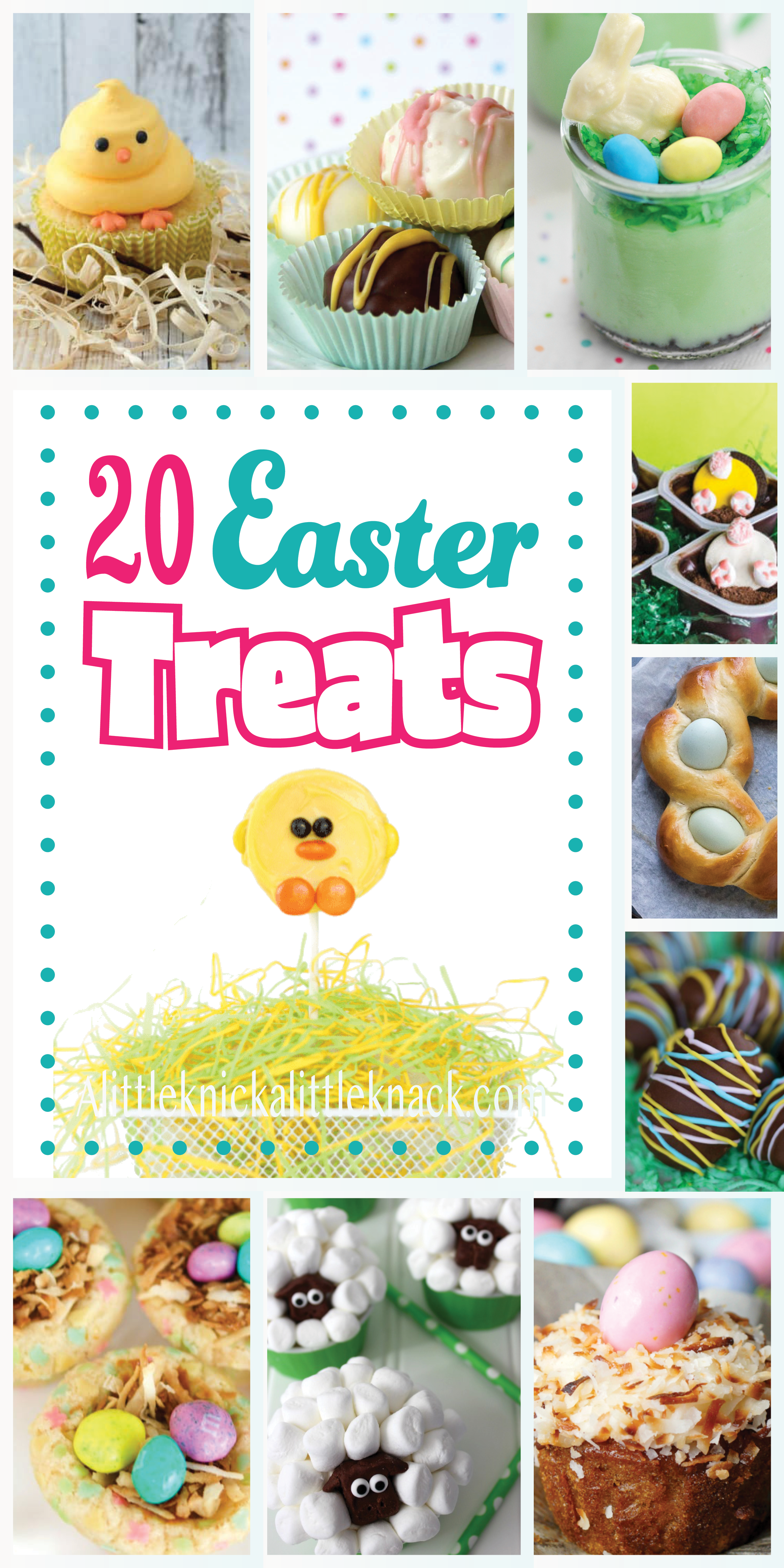 Collage of 10 different easter desserts with text overlay