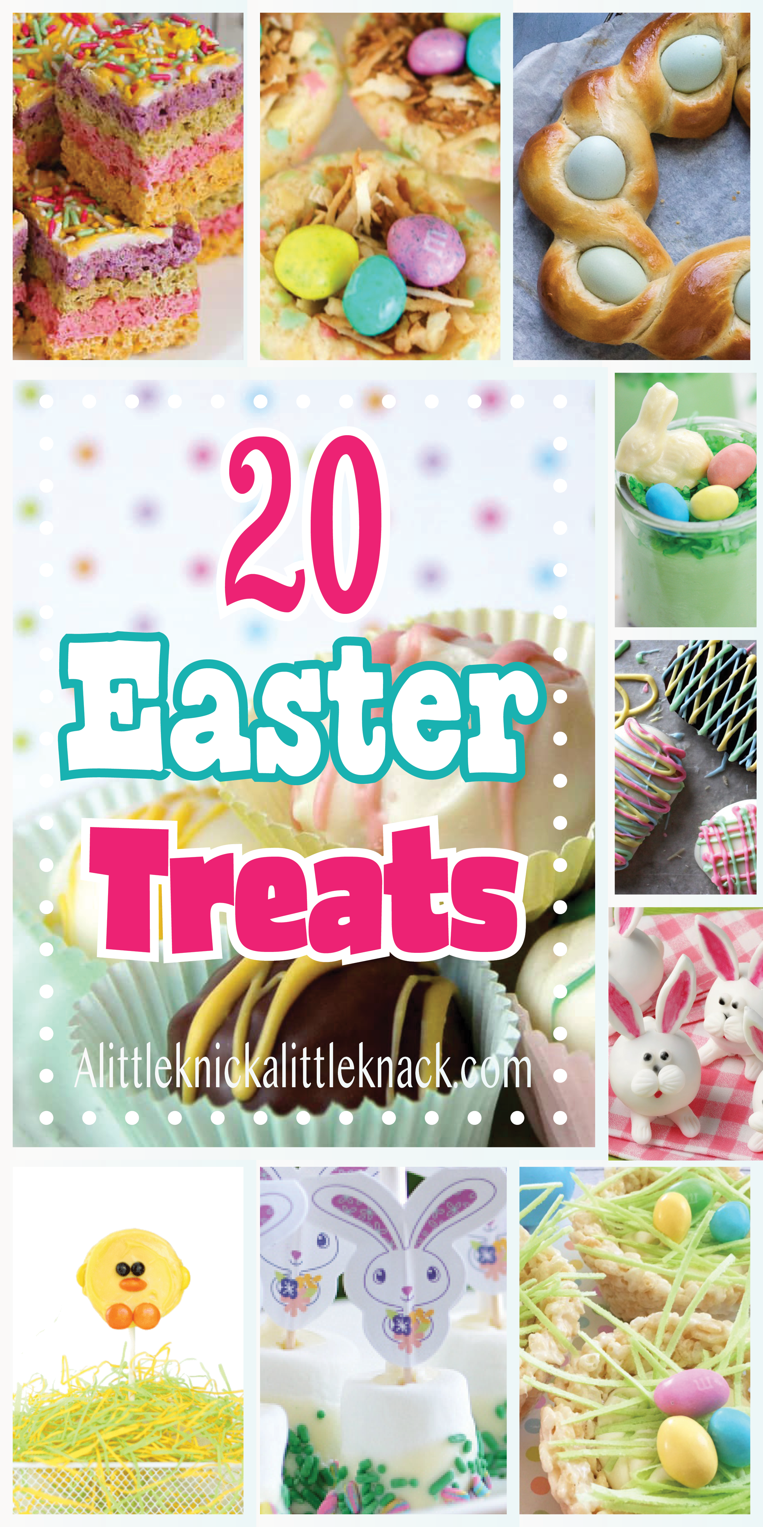 Collage of 10 different easter desserts with text overlay