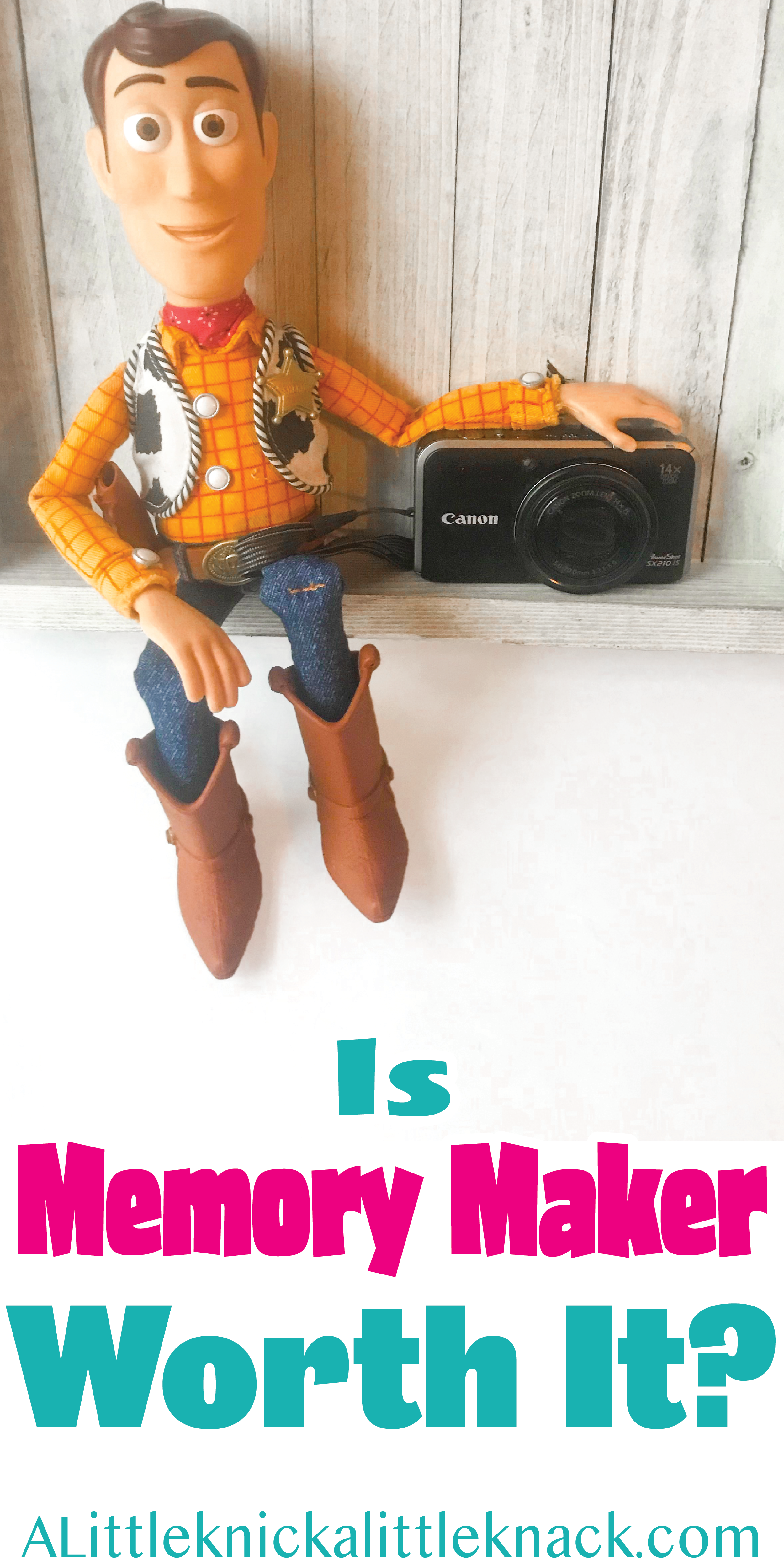 Woody next to a camera with a text overlay.