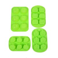 IHOMECOOKER 4PC Silicone Halloween Pumpkin Faces Mold leaves Ghost Pumpkin Baking Mold Set Cake Pan Muffin Cups Fondant mold Soup Molds Chocolate Molds Jello molds